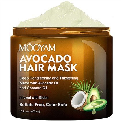 Mascarilla para el cabello con aceite de coco y aguacate